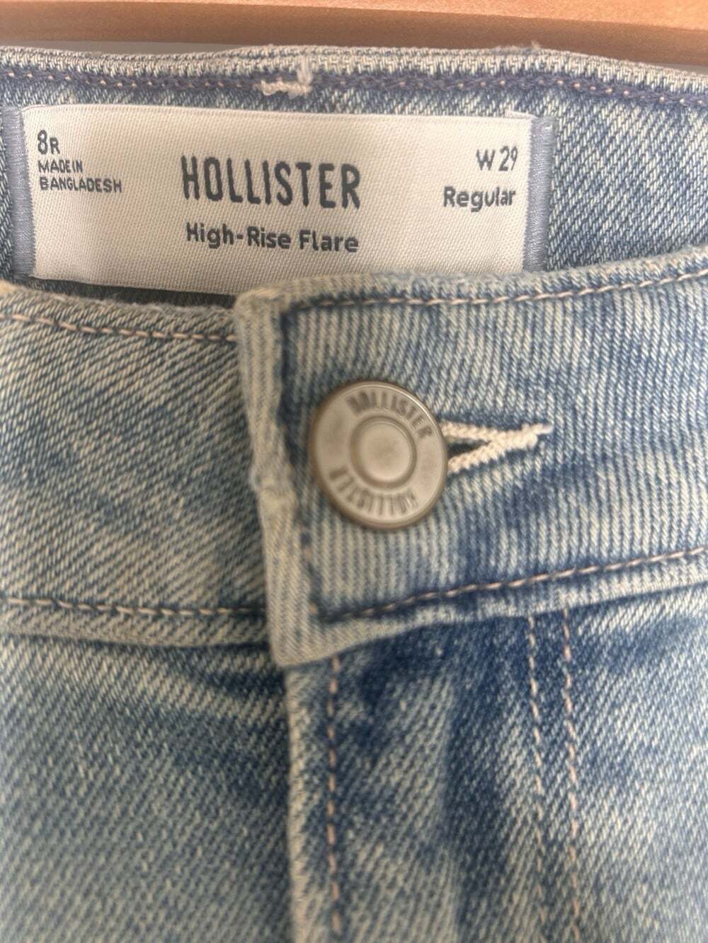 Hollister Women’s High-Rise Light Wash Star Pocket Flare Jeans, NEW WITH TAGS 8R - Picture 12 of 14